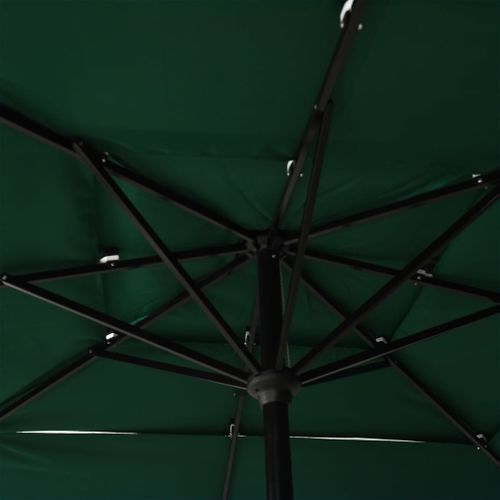 Parasol à 3 niveaux avec mât en aluminium Vert 2,5x2,5 m - Photo n°2; ?>