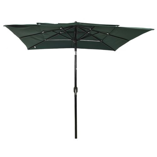 Parasol à 3 niveaux avec mât en aluminium Vert 2,5x2,5 m - Photo n°3; ?>