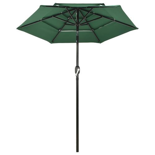 Parasol à 3 niveaux avec mât en aluminium Vert 2 m - Photo n°3; ?>