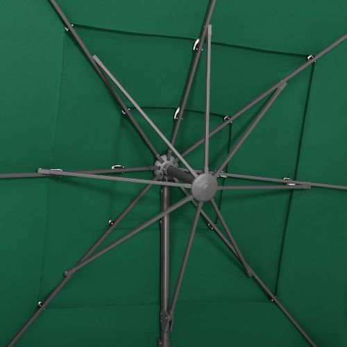 Parasol à 4 niveaux avec mât en aluminium Vert 250x250 cm - Photo n°2; ?>