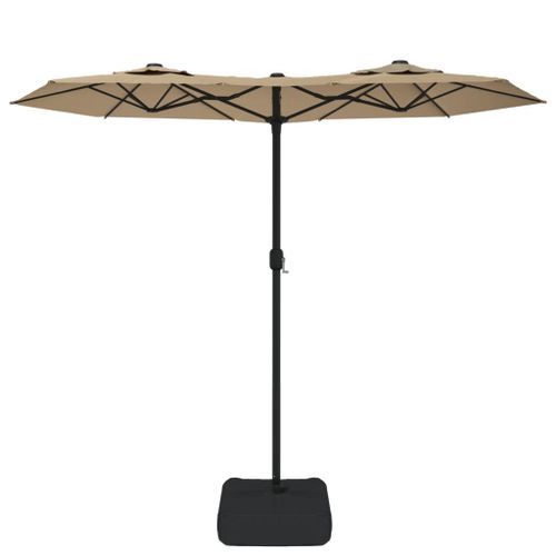 Parasol à double tête taupe 316x240 cm - Photo n°3; ?>