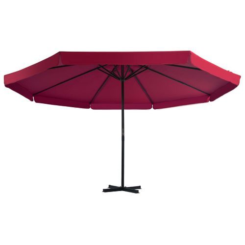 Parasol avec base portable Rouge - Photo n°3; ?>