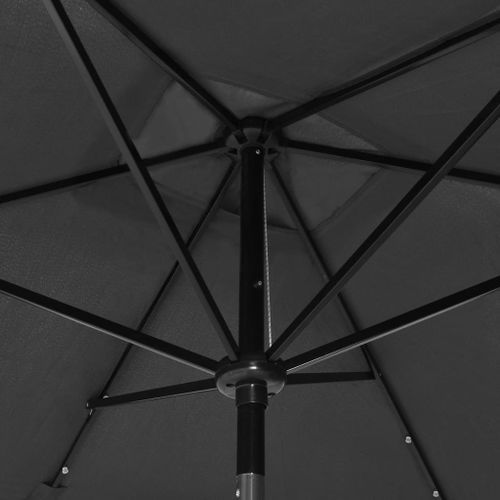 Parasol avec LED et mât en acier Anthracite 2x3 m - Photo n°2; ?>