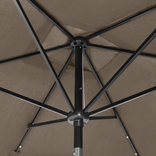 Parasol avec LED et mât en acier Taupe 2x3 m - Photo n°2; ?>