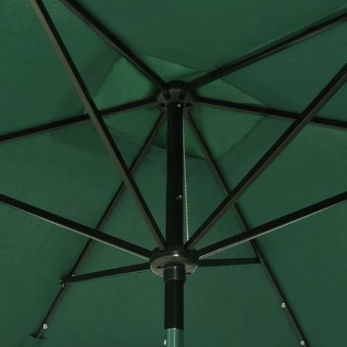 Parasol avec LED et mât en acier Vert 2x3 m - Photo n°2; ?>