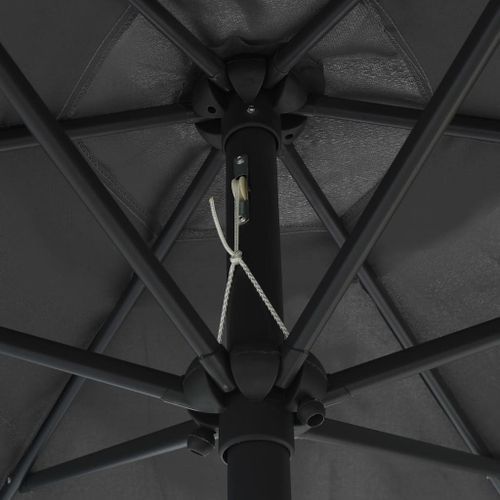 Parasol avec LED et mât en aluminium 270 cm Anthracite - Photo n°2; ?>