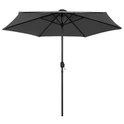 Parasol avec LED et mât en aluminium 270 cm Anthracite - Photo n°3; ?>