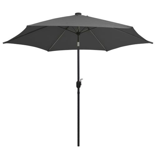 Parasol avec LED et mât en aluminium 300 cm Anthracite - Photo n°3; ?>