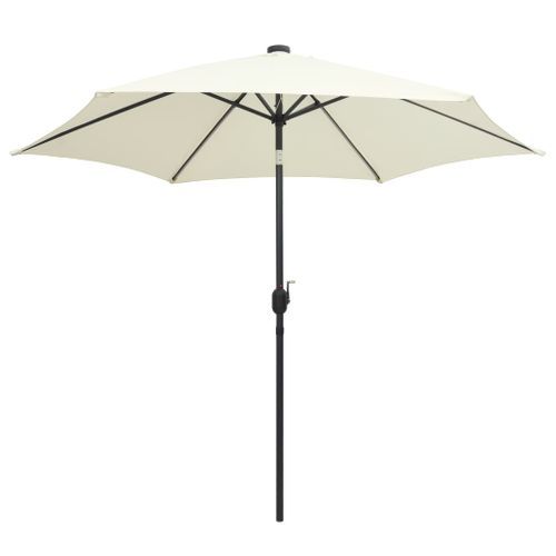 Parasol avec LED et mât en aluminium 300 cm Blanc sable - Photo n°3; ?>