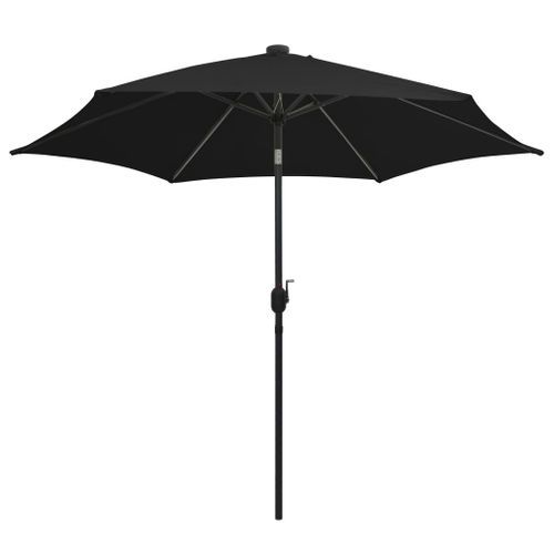 Parasol avec LED et mât en aluminium 300 cm Noir - Photo n°3; ?>