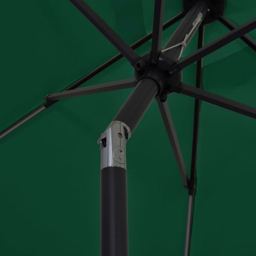 Parasol avec LED et mât en aluminium 300 cm Vert - Photo n°2; ?>