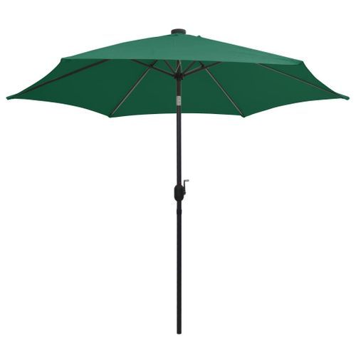 Parasol avec LED et mât en aluminium 300 cm Vert - Photo n°3; ?>