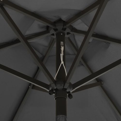 Parasol avec lumières LED Anthracite 200x211 cm Aluminium - Photo n°2; ?>