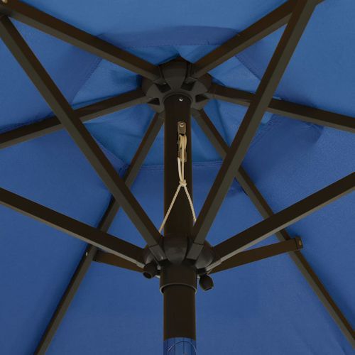 Parasol avec lumières LED Bleu azuré 200x211 cm Aluminium - Photo n°2; ?>