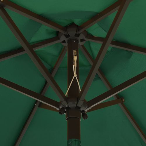 Parasol avec lumières LED Vert 200x211 cm Aluminium - Photo n°2; ?>