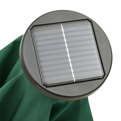 Parasol avec lumières LED Vert 200x211 cm Aluminium - Photo n°3; ?>