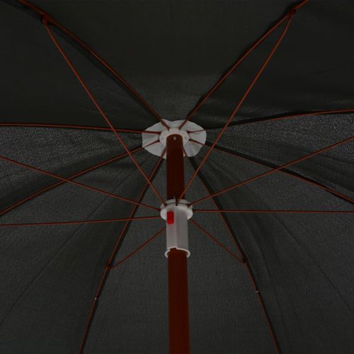 Parasol avec mât en acier 180 cm Anthracite - Photo n°2; ?>