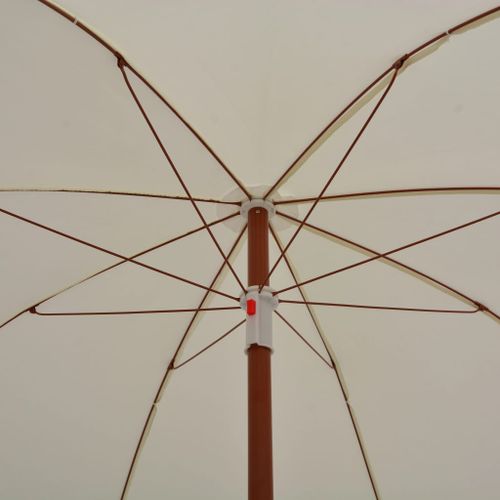 Parasol avec mât en acier 180 cm Sable - Photo n°2; ?>