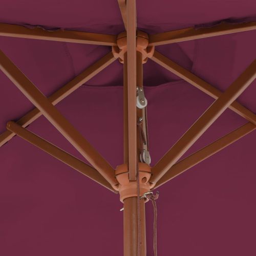 Parasol avec mât en bois 150 x 200 cm Bordeaux - Photo n°2; ?>