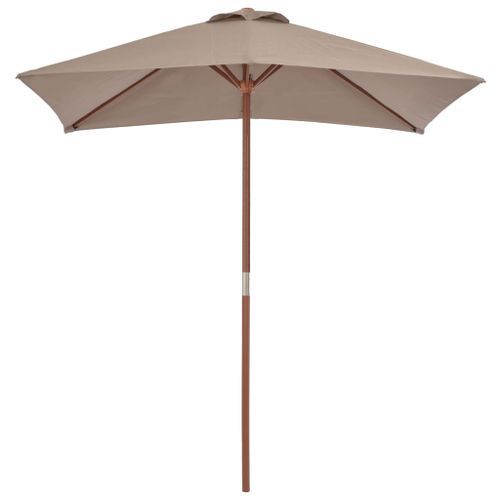 Parasol Avec Mât En Bois 150 X 200 Cm Taupe 19 Parasol avec mât en bois 150 x 200 cm Taupe - Photo n°3; ?>