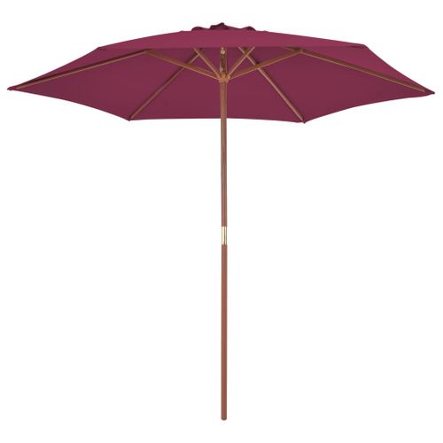 Parasol avec mât en bois 270 cm Bordeaux - Photo n°3; ?>