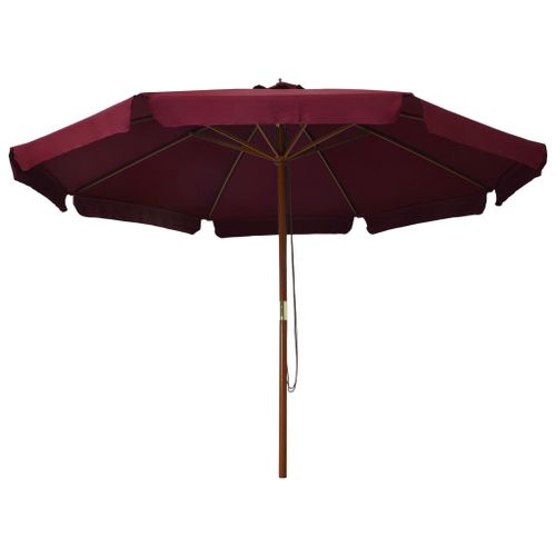 Parasol avec mât en bois 330 cm Bordeaux - Photo n°3; ?>