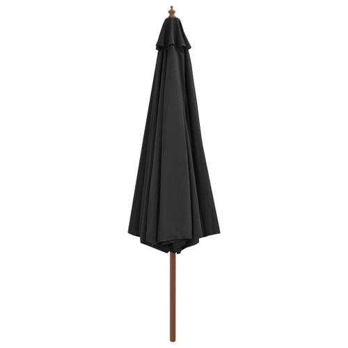 Parasol avec mât en bois 350 cm Anthracite - Photo n°3; ?>