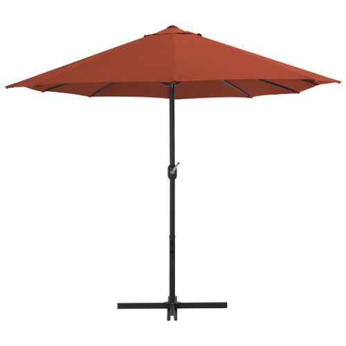 Parasol avec poteau en aluminium 460 x 270 cm Terre cuite - Photo n°3; ?>