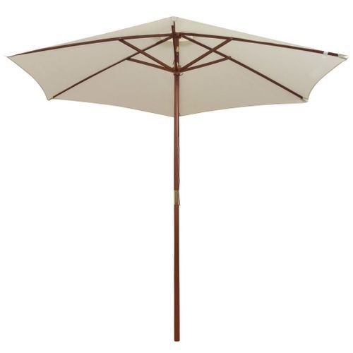 Parasol avec poteau en bois 270 x 270 cm Blanc crème - Photo n°3; ?>