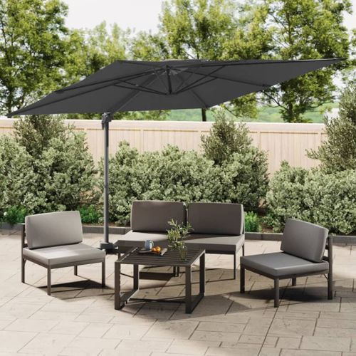 Parasol cantilever à double toit Anthracite 300x300 cm - Photo n°2; ?>