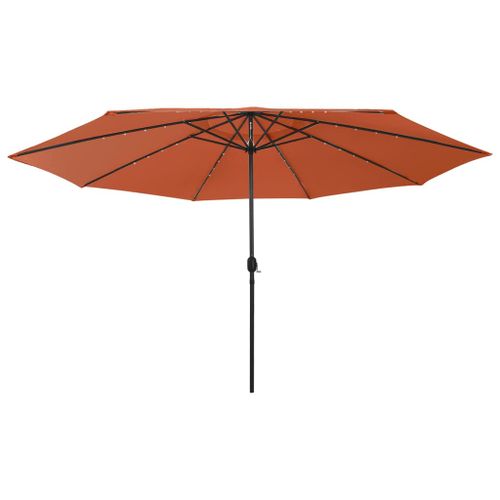 Parasol D'extérieur Avec LED Et Mât En Métal 400 Cm Terre Cuite 17 Parasol d'extérieur avec LED et mât en métal 400 cm Terre cuite - Photo n°3; ?>