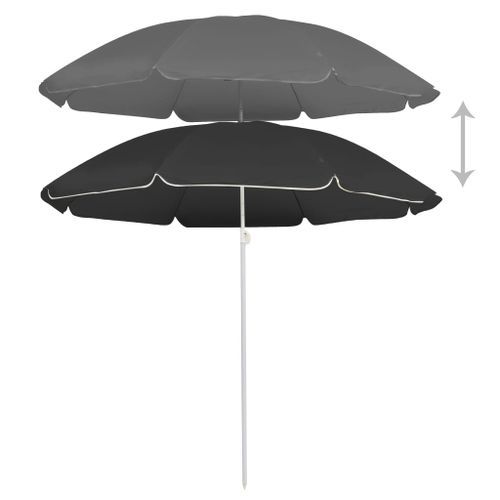 Parasol d'extérieur avec mât en acier Anthracite 180 cm - Photo n°3; ?>