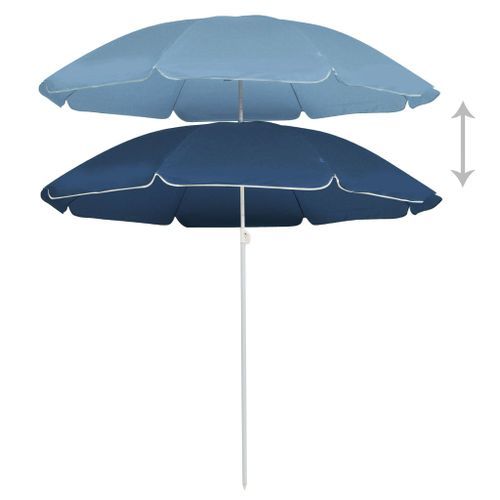 Parasol d'extérieur avec mât en acier Bleu 180 cm 2 - Photo n°3; ?>
