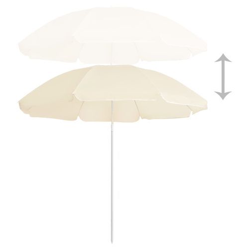 Parasol d'extérieur avec mât en acier Sable 180 cm 2 - Photo n°3; ?>