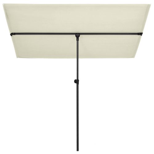 Parasol d'extérieur avec mât en aluminium 180x130cm Blanc sable - Photo n°3; ?>