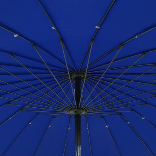 Parasol d'extérieur avec mât en aluminium 270 cm Bleu azuré - Photo n°3; ?>