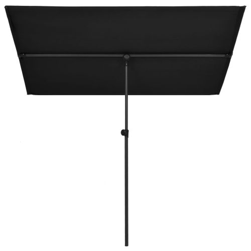 Parasol d'extérieur avec mât en aluminium 2x1,5 m Noir - Photo n°2; ?>