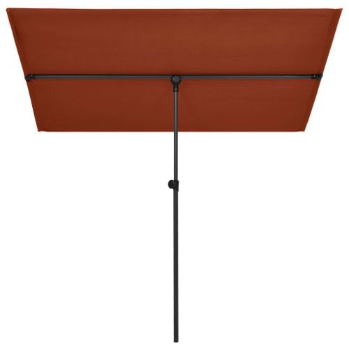 Parasol d'extérieur avec mât en aluminium 2x1,5 m Terre cuite - Photo n°2; ?>