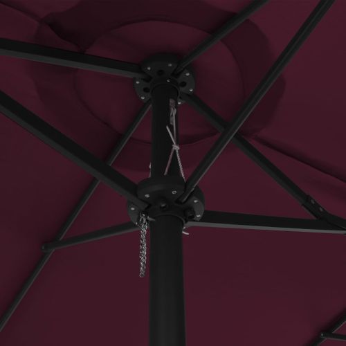 Parasol d'extérieur avec mât en aluminium 460 x 270 cm Bordeaux - Photo n°2; ?>