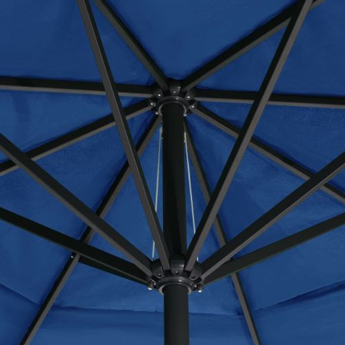 Parasol d'extérieur avec mât en aluminium 500 cm Bleu azuré - Photo n°2; ?>