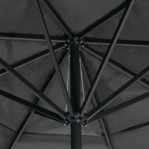 Parasol d'extérieur avec mât en aluminium 600 cm Anthracite - Photo n°2; ?>