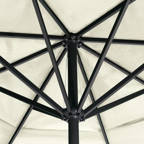 Parasol d'extérieur avec mât en aluminium 600 cm Blanc sable - Photo n°2; ?>