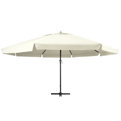 Parasol d'extérieur avec mât en aluminium 600 cm Blanc sable - Photo n°3; ?>