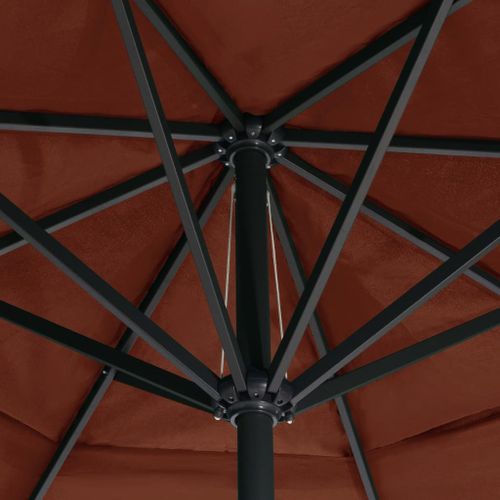 Parasol d'extérieur avec mât en aluminium 600 cm Terre cuite - Photo n°2; ?>