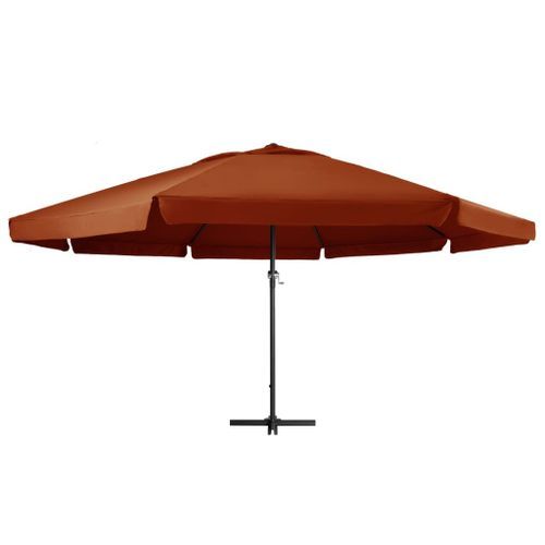 Parasol d'extérieur avec mât en aluminium 600 cm Terre cuite - Photo n°3; ?>