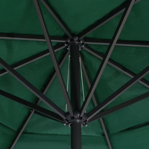 Parasol d'extérieur avec mât en aluminium 600 cm Vert - Photo n°2; ?>