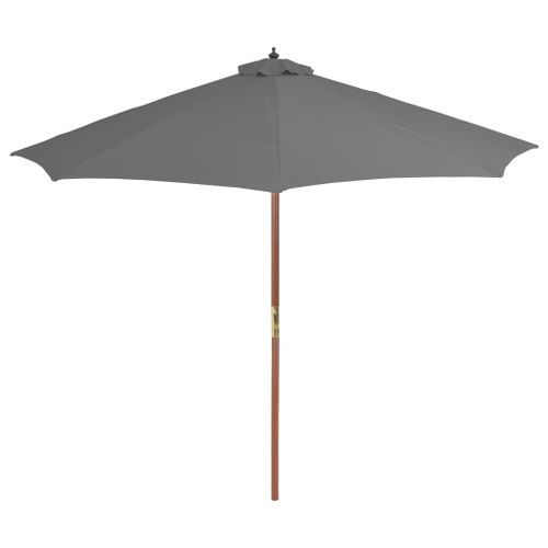 Parasol d'extérieur avec mât en bois 300 cm Anthracite - Photo n°3; ?>