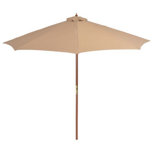 Parasol d'extérieur avec mât en bois 300 cm Taupe - Photo n°3; ?>