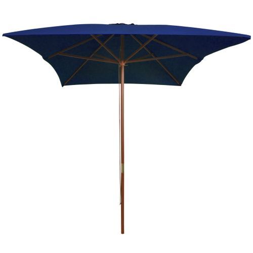 Parasol d'extérieur avec mât en bois Bleu 200x300 cm - Photo n°3; ?>