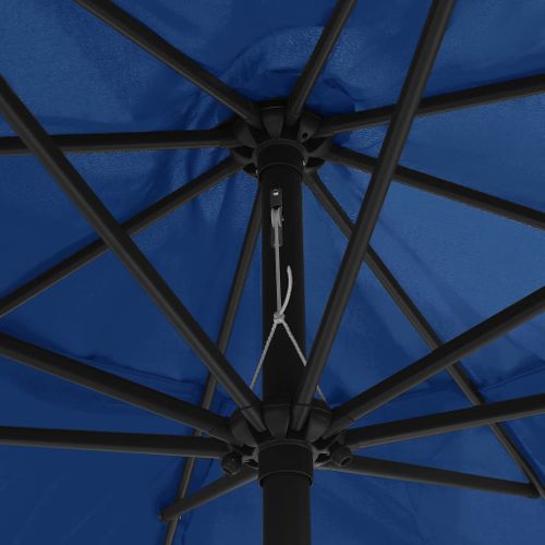Parasol d'extérieur avec mât en métal 400 cm Bleu azuré - Photo n°2; ?>